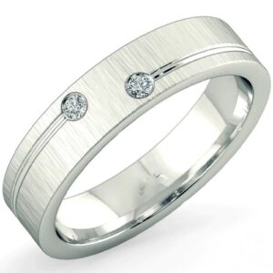 حلقه پلاتین مردانه عیار 800 جواهر الماس تراش برلیان آبکاری مات مدل: platin2067