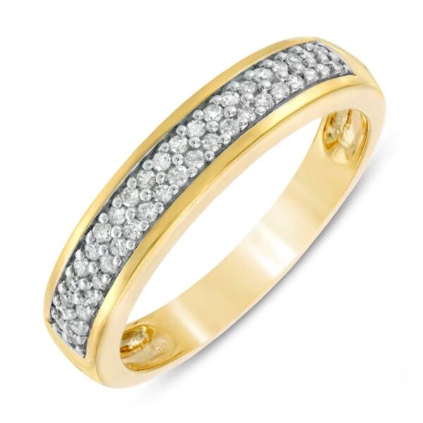 حلقه مردانه طلا 18 عیار زرد و جواهر الماس تراش برلیان طرح مینیمال : مدل wrgm1307